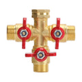 Garden Hose Splitter 3 Way, Heavy Duty 3-Way Brass Valve Garden Hose Splitter With Stainless Steel Long Handle, Full