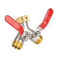 Hose Splitter 2 Way, High Flow Garden Hose Splitter, 3/4” Ght Inlet Brass Heavy Duty Hose Converter, Full Flow water 2