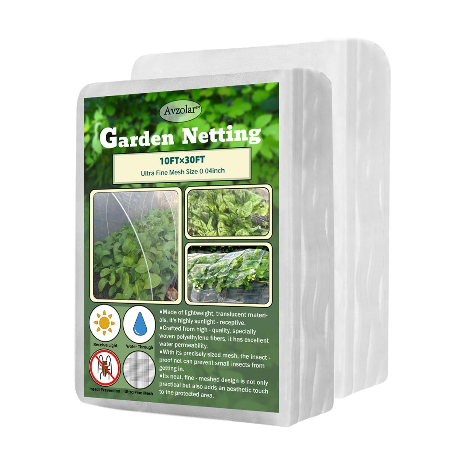 Garden Netting, 10x30FT Ultra Fine, Gardening Mesh Netting, Mosquito Net, Garden Netting for Raised Beds, Plant Covers