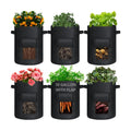 GOTGELIF 6 Pack 10 Gallon Potato Grow Bags with Flap, Thickened Nonwoven Fabric Grow Bags for Growing Potatoes