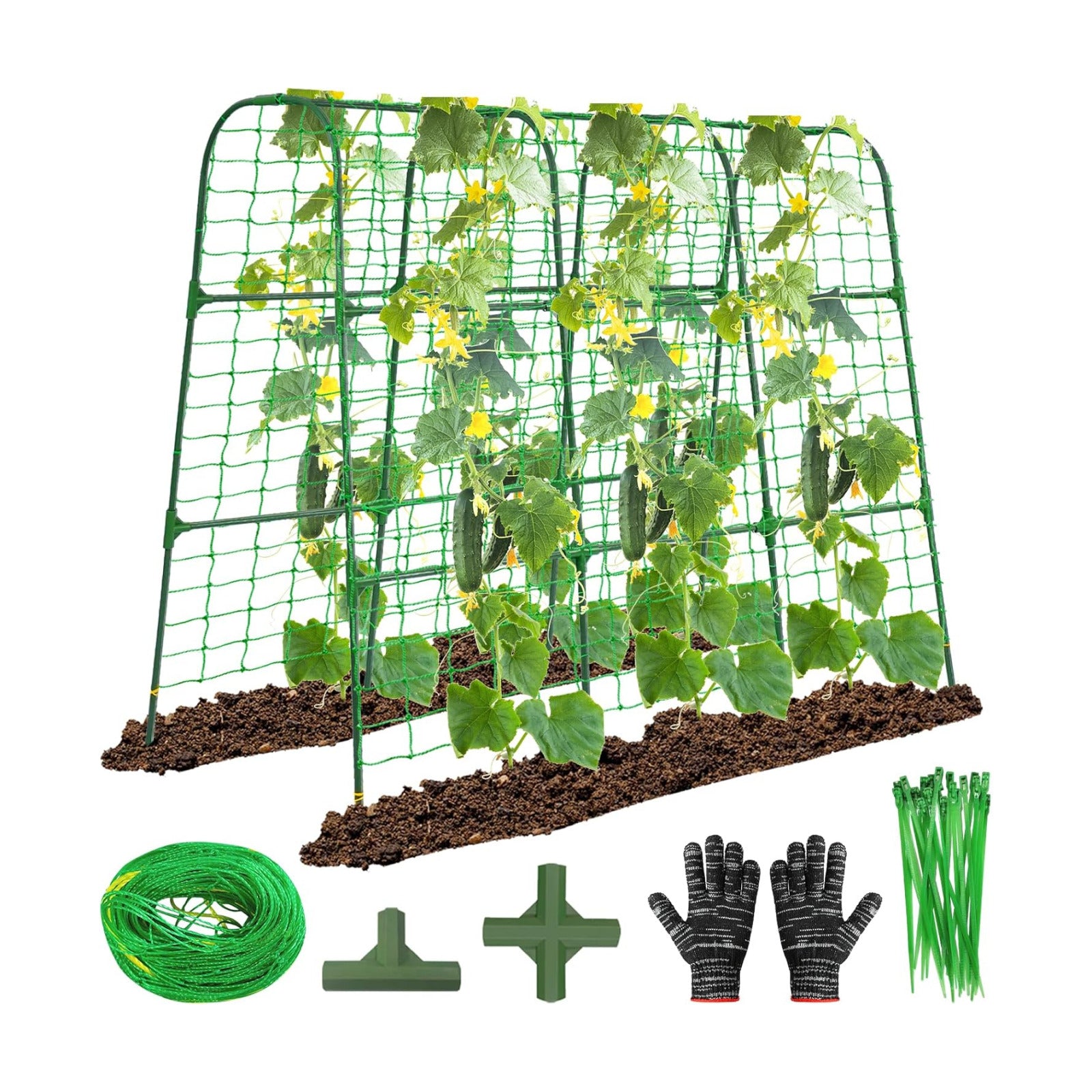 50"x48"Cucumber Trellis, Garden Arch Trellis for Climbing Plants Outdoor | Rustproof Metal Plant Support Vegetable Vine