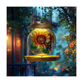 Solar Bird Feeders for Outdoors Hanging, Solar Sunflower Bird Feeder with Led Light Waterproof Metal Birdfeeders Outside Hanging Decorative for Outdoor Garden Yard Patio Backyard