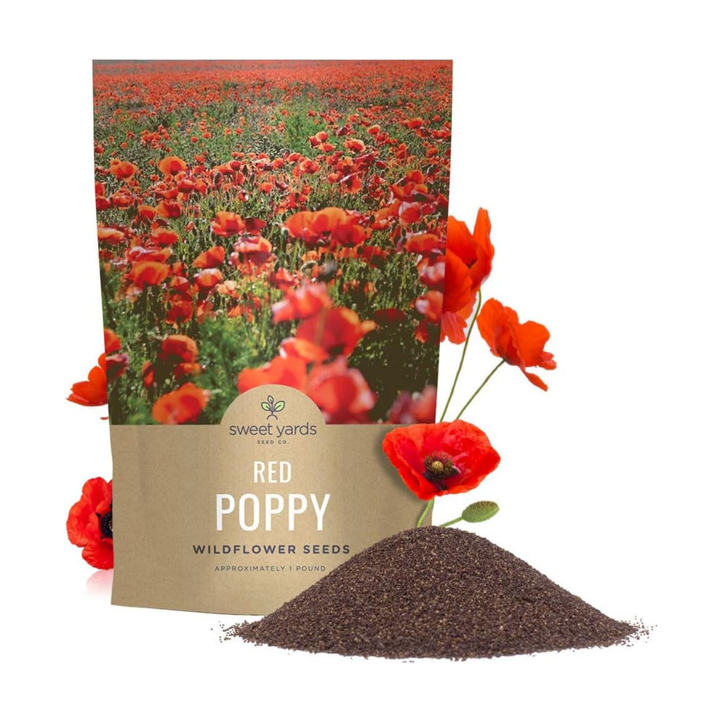 Red Poppy Seeds for Planting - Bulk 1 Pound Bag - Over 3,200,000 Wildflower Seeds