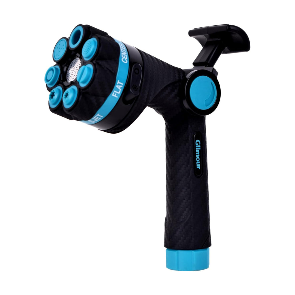 Gilmour Heavy Duty Graphite Fireman Garden Hose Nozzle with Swivel Connect | 8 Pre-set Spray Patterns, Flow Control