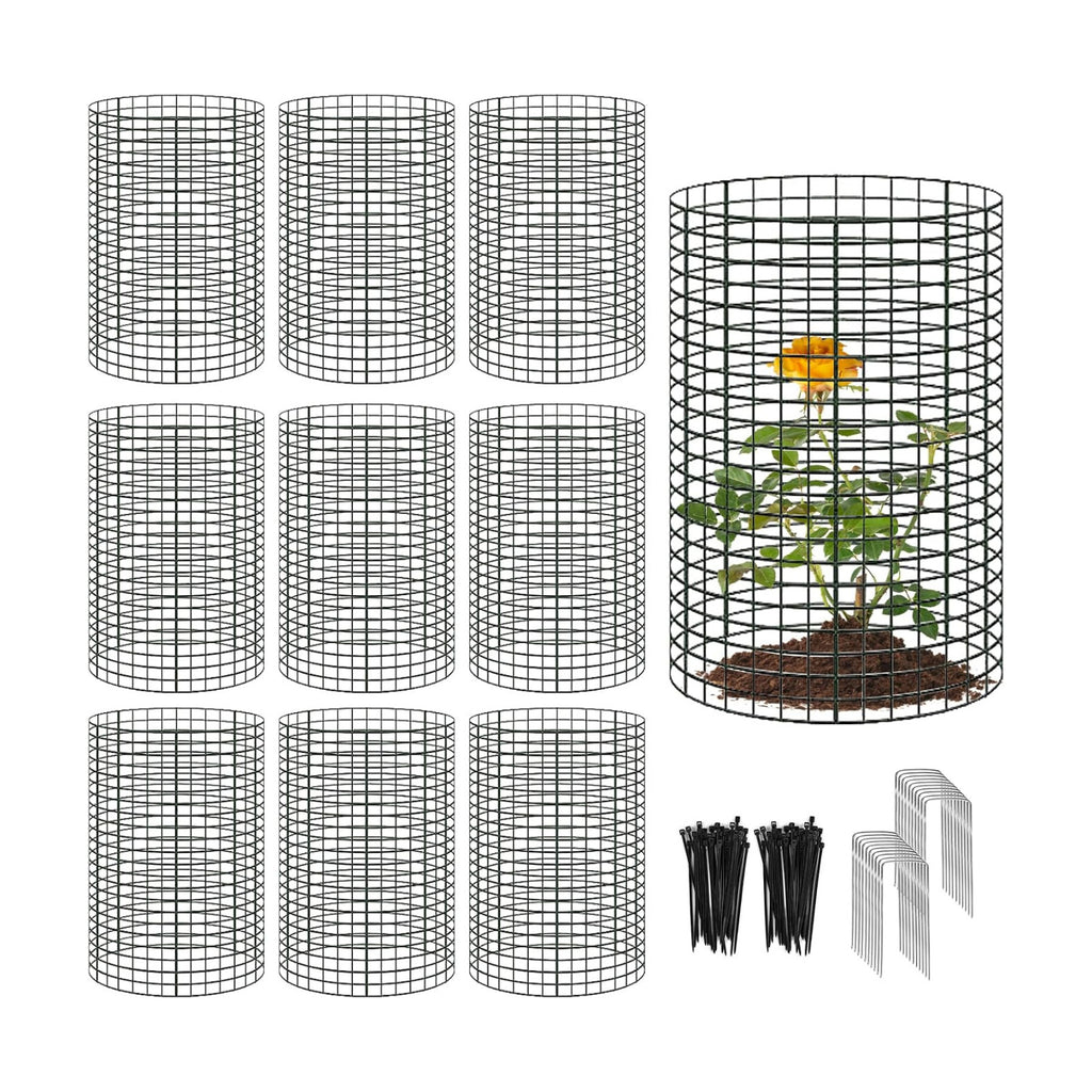 10 Packs Large Wire Plant Protector from Animals - 24'' x 12'' Metal Mesh Plant Cage Covers - Chicken Wire Cloche