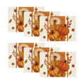 Artoid Mode Pumpkin Leaves Fall Placemats Set of 6, 12x18 Inch Seasonal Thanksgiving Holiday Table Mats for Party Kitchen Dining Decoration