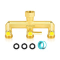 Garden Hose Splitter, Brass 3 Way Hose Splitter, 3/4" Water Hose Splitter 3 Way Heavy Duty with Metal Shutoff Valve and