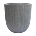 14.8"H Tall Tapered Ribbed Large Plastic Planter w/ Drainage Hole & Plug | Durable & Weatherproof, Indoor Outdoor Use