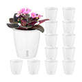 Self-Watering Pots for Indoor Plants, 12-Pack 5'' Self Watering Planter with Drainage Holes, Small African Violet Pots
