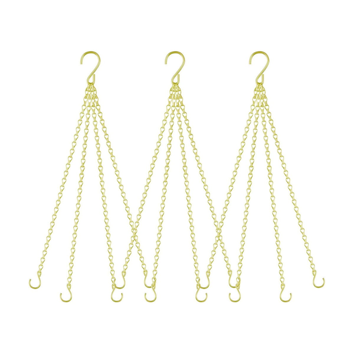 garini 3 Pack, 23 Inch Hanging Baskets Chain, Gold Hanging Chains with Hooks Flower Pot Chain Replacement Plant Hangers for Planters, Bird Feeders and Lanterns