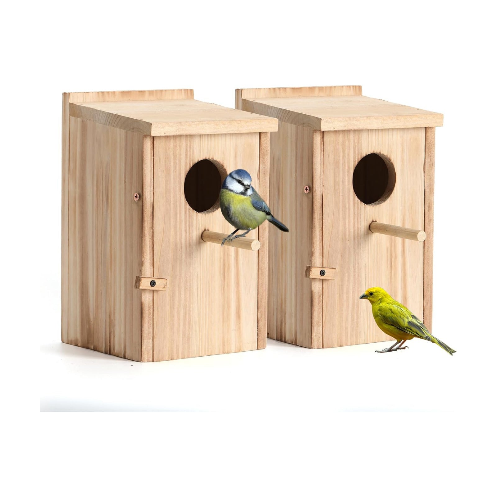 LEOSYY2 Pack Bird Houses for Outside with Clean-Out Door,Bird House Outdoor | Solid wood outdoor nesting boxes for