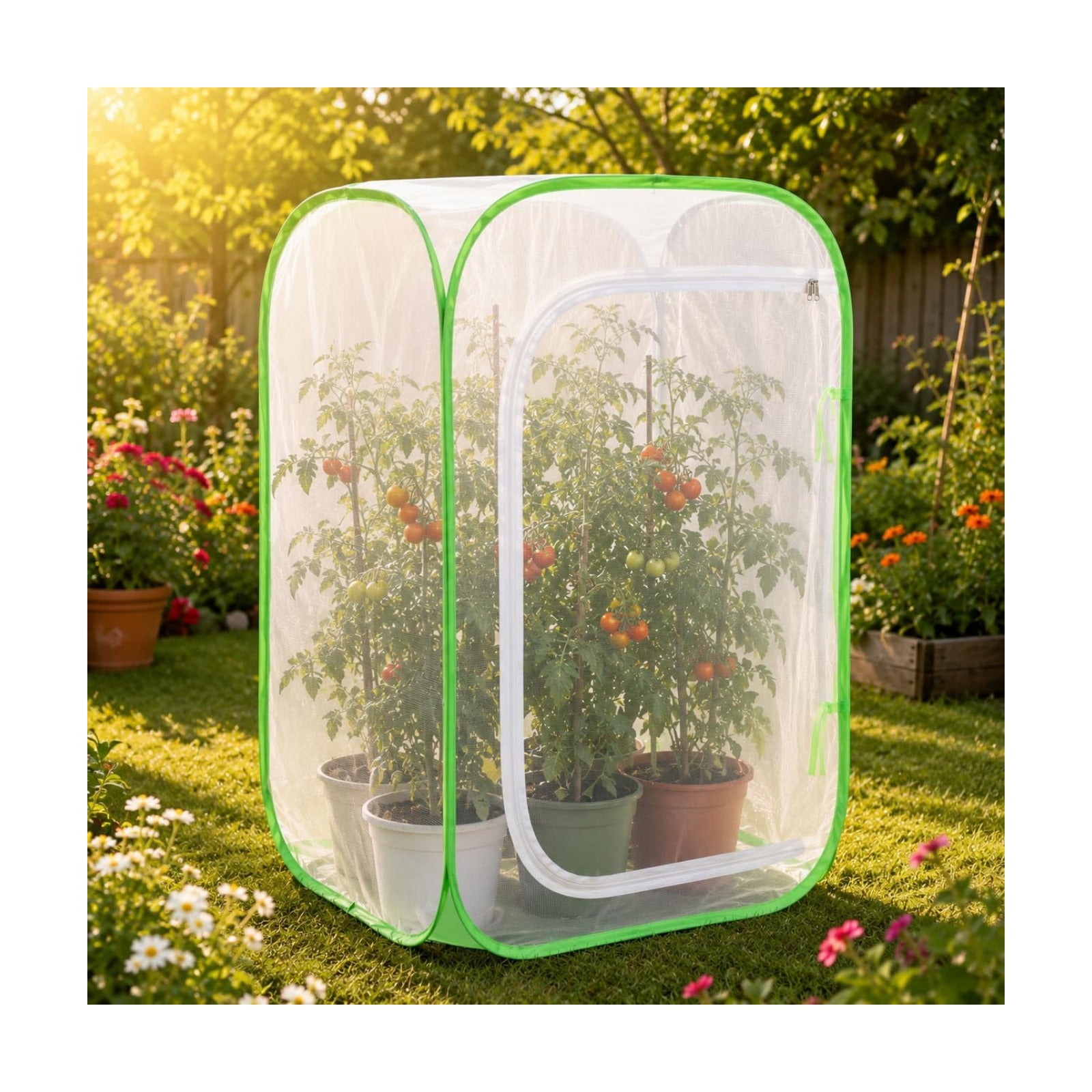 Pop-up Mesh Plant Cage Tent for Garden Pest Protection (24" x 24" x 36") | Durable Reusable Plant Enclosure Cover for