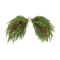 Artificial Christmas Swags with Norfolk Pine, Red Berries and Pinecones, 24" Christmas Thanksgiving Decorations for Front Door, Mantel, Staircase, Window, Xmas Décor