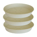 3 Pack of 25 26 inch Plant Saucer (22.7 Inch Base), 4.2" Depth, Large Deep Plastic Flower Planter Water Trays for Indoors Outdoor Bath Bath, Plant Drip Trays for Pot (26", Beige)