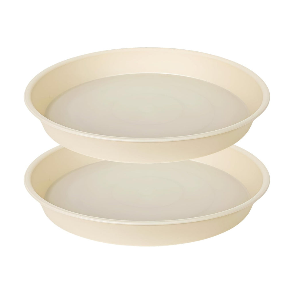 2 Pack of Bird Bath Bowl 12", 1.6" Depth, 10 12 inch Birdbath Bowls Dish Only for The Garden, Large Plant Saucer (12", Beige)
