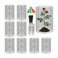 8 Pack 24'' x 12'' Large Wire Plant Protector from Animals, Metal Plant Wire Cage Chicken Wire Cloche with Ground