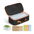 15 Slots Seed Storage Box with 20 Seed Envelopes, Large Capacity Seeds Organizer Container with Zipper Bag Label Stickers, Seeds Saving Container for Garden Vegetable and Flower (Orange)