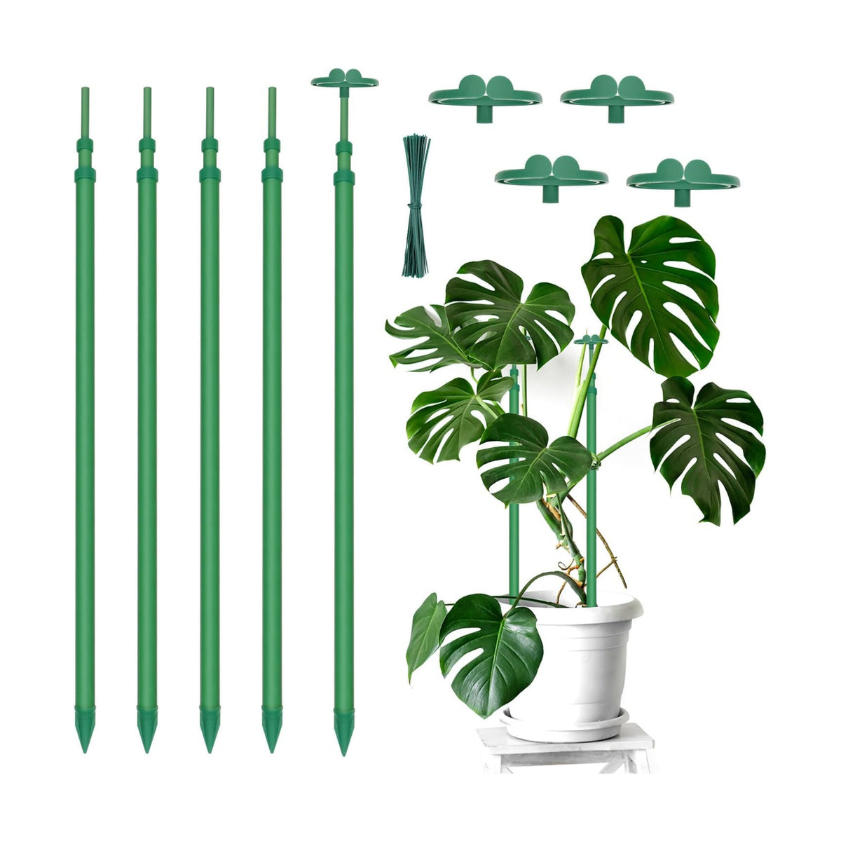 Extendable Plant Stakes,Length Scalable From17.9to42.3IN Plant SupportStake