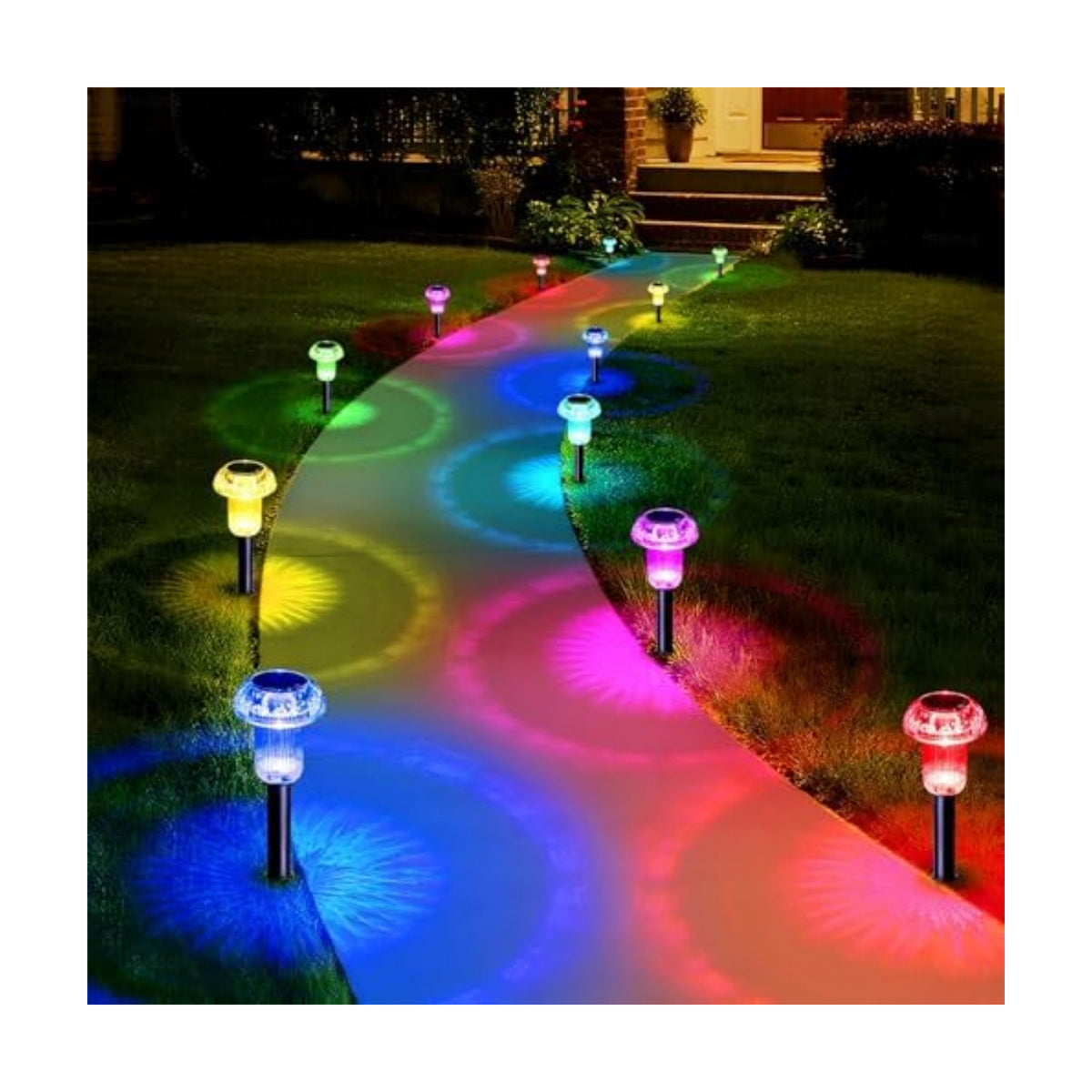 Priddop Solar Christmas Lights Outdoor Waterproof 16 Pack Color Changing