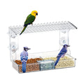 Window Bird Feeder with Strong Suction Cups – Flat-Tile Roof Acrylic Bird Feeder for Outdoors, Clear Viewing Box for Wild Birds & Cats, Easy-to-Clean, Large Capacity, Transparent Birdhouse Feeder