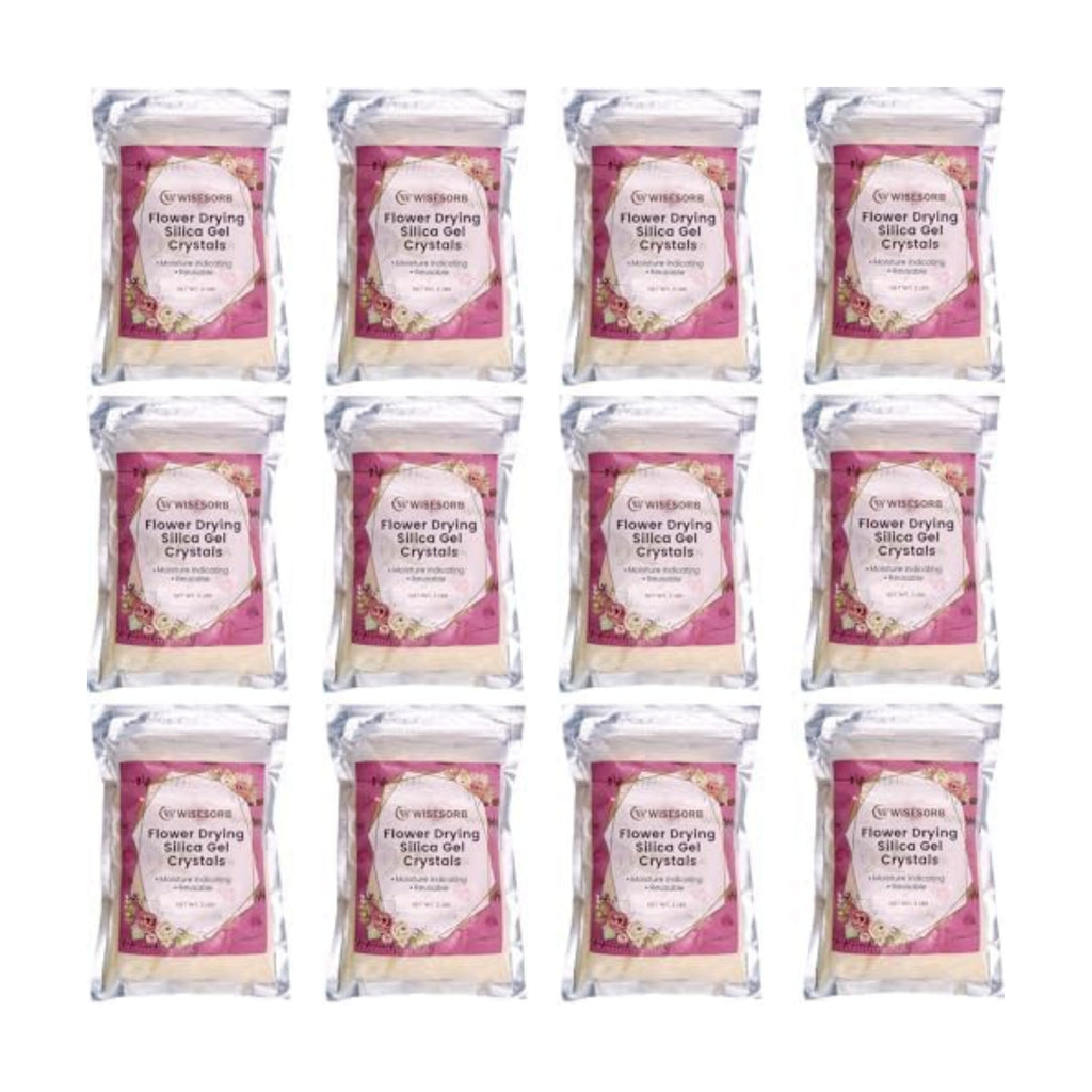 Wisesorb (NET 24 LBS) Silica Gel Flower Drying, Silica Gel Flower Drying Crystals, Color Indicating Flower Drying Silica, Reusable Silica Gel for Drying Flowers