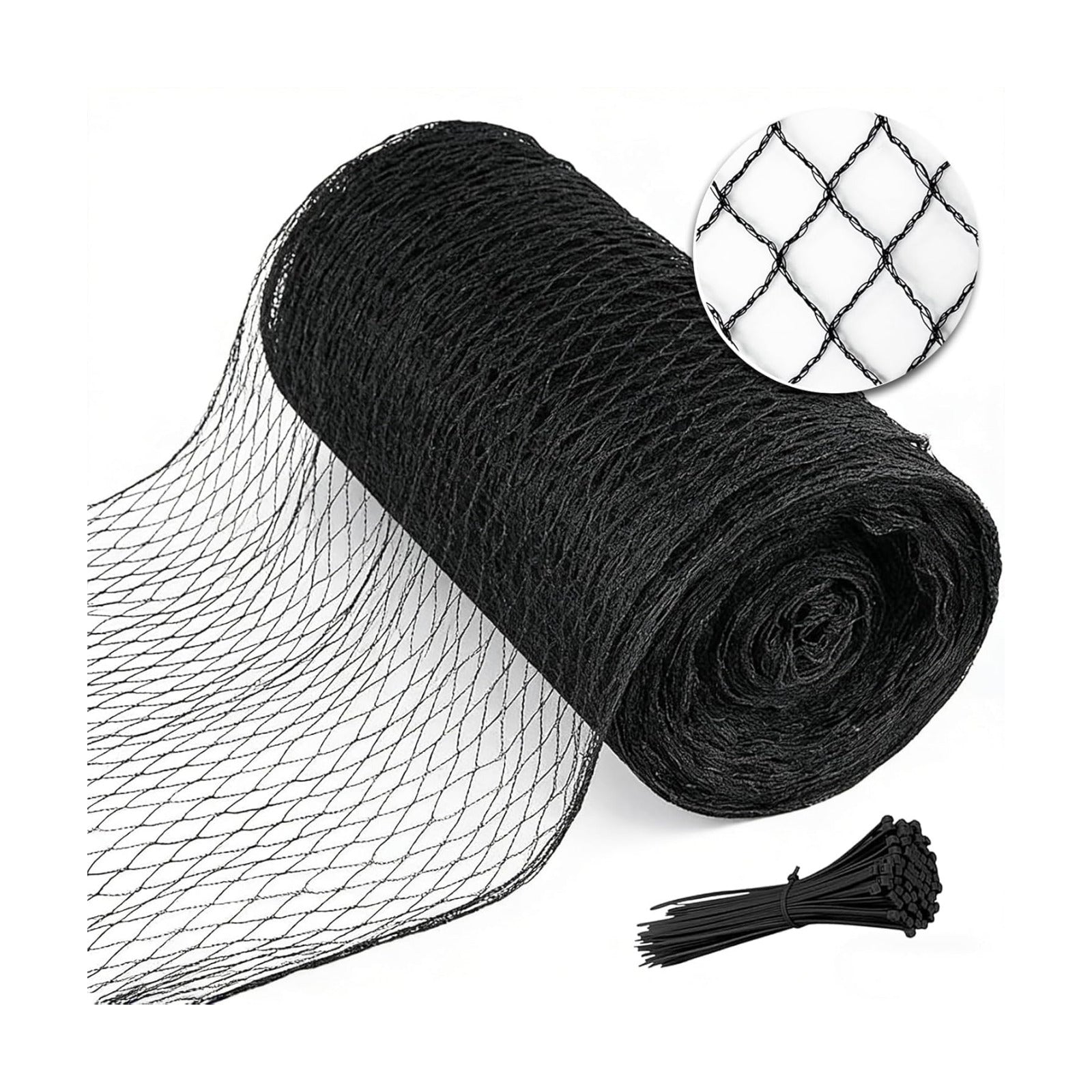 Bird Netting 7.5x100 FT,1/2" Mesh Heavy Duty Garden Netting | Black Net Pest Barrier for Fruit Trees,Chicken