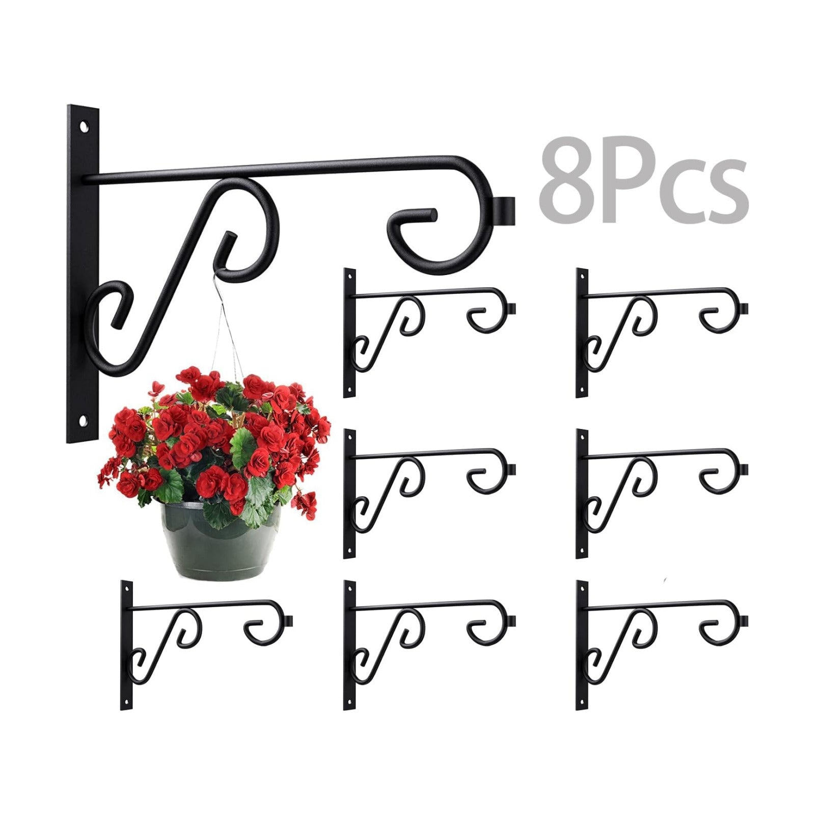 8Pack Plant Hanger Bulk 6In Metal Wall Hook,Anti-Rust Indoor Outdoor Wall Hangers for Bird Feeders, Planters, Lanterns