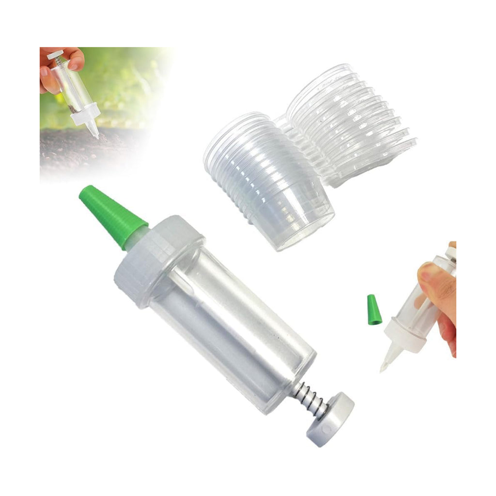 JUDUNA 2025 New Mini Seed Spreader, Mini Sowing Seed Dispenser Seed Planter Tool, Hand-held Manual Seedlings Dibber and Widger Set, Small Seed Planter Tool for Garden (B)