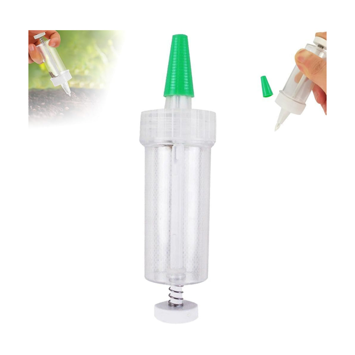 JUDUNA 2025 New Mini Seed Spreader, Mini Sowing Seed Dispenser Seed Planter Tool, Hand-held Manual Seedlings Dibber and Widger Set, Small Seed Planter Tool for Garden (A)