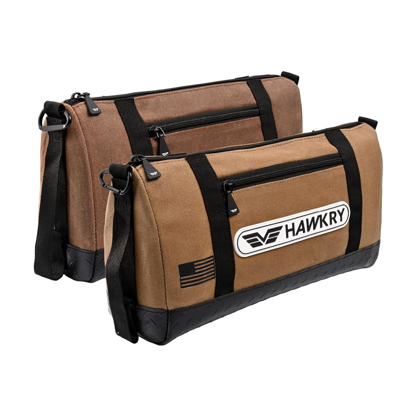 HAWKRY Heavy Duty Canvas Tool Bag Set of 2 – Waterproof Canvas Zipper Pouch, Garden Tool Bag, Construction Bags Heavy