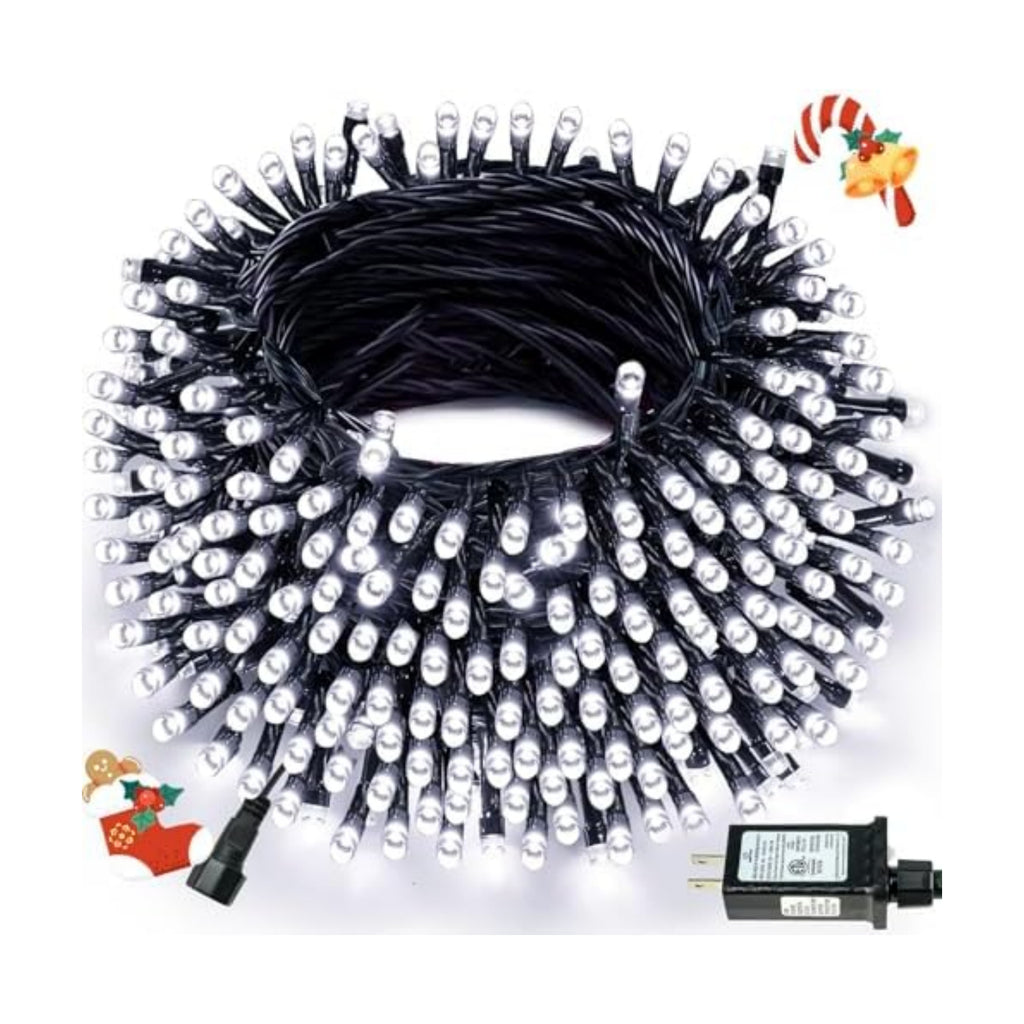 Connectable 99Ft 300LED Christmas String Lights Outdoor Indoor, Cool White