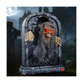Halloween Animatronic Tombstone with Moving Skeleton - Sensor Activated Animated Scary Prop with Creepy Sound & Light-Up Eyes for Haunted House, Yard,Halloween Party Decor