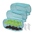 3 Pcs 39" x 18" x 16" Pop Up Garden Plants Cover with 24 Ground Nails, Mesh Netting Covers Net Cage Guard Protector for