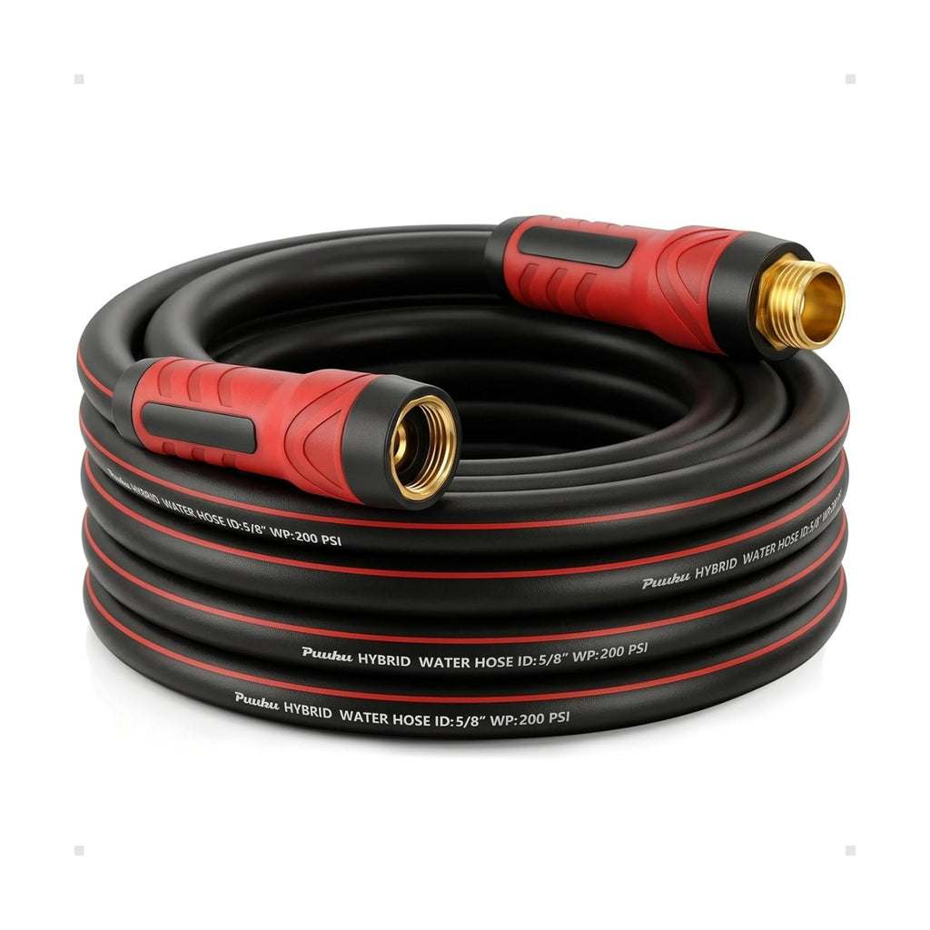 Garden Hose 25ft x 5/8", NON-EXPANDABLE Heavy Duty Premium Flexible Hose | No Kink, Leakproof, Lightweight Hybrid Water