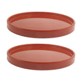 Yukfona Ceramic Plant Saucer Tray 2 Pcs 6.4 Inch Red Terracotta, 6.4"OD x6.02"ID x0.9"Deep| Fits flower pots Bottom≤
