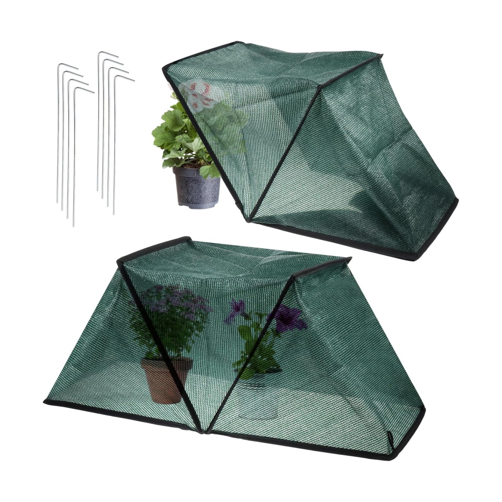 CIEOVO 32.5" x 13" x 15.7" Garden Plant Shade Tent, Foldable Raised Garden Beds Plant Protector Sun Shade Cloth with