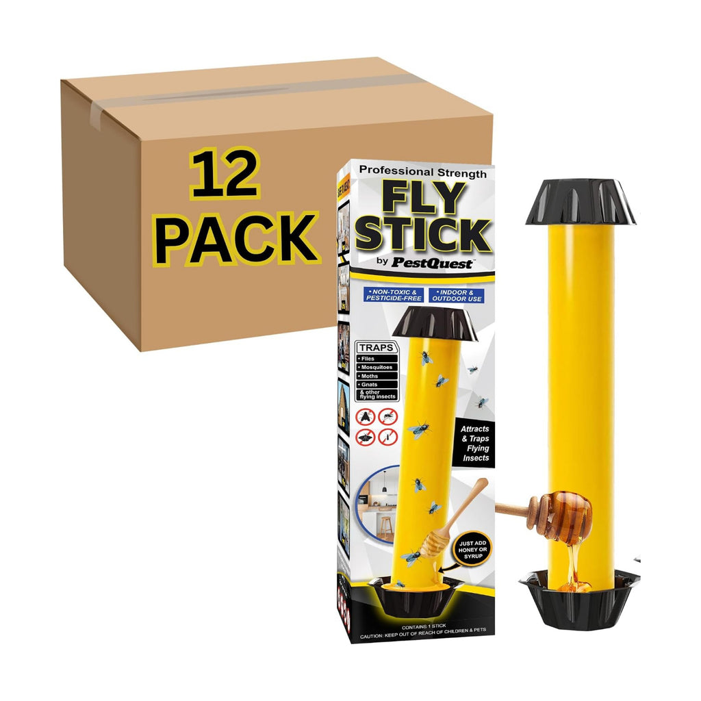 Pest Quest Sticky Fly Stick, Fly Stick for Mosquitoes, Sticky Trap for Flies Gnats Wasp Flying Insects, Bug Catcher