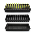 RooTrimmer 10 Pack 1020 Trays No Holes and 10 Pack 72 Cell Seed Starter Tray, 20" x 10" - Heavy Duty Reusable Plastic