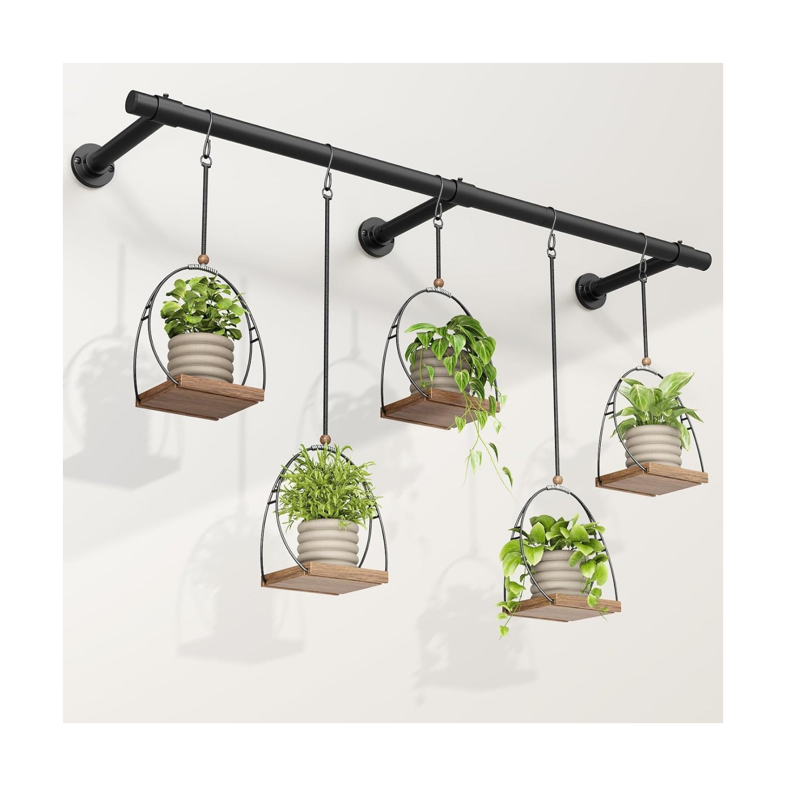 Window Plant Hanger Indoor, 80 Inch Heavy Duty Plant Hanging Rod | 1 Inch Metal Durable Hanging Plant Holder with Round