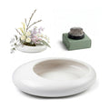 Ikebana Kit, Japanese Oval Vase, 1.8in Floral Frog