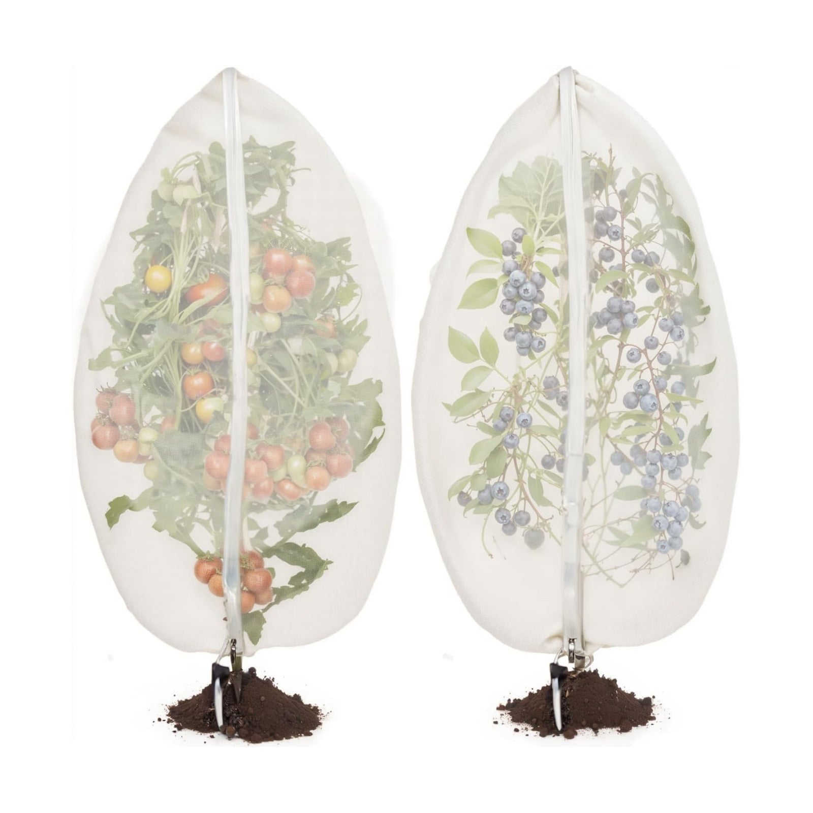 2 Pcs 6x6ft Fruit Tree Covers with Zipper and Drawstring,Nets to Protect Garden Blueberry Bushes from Birds and