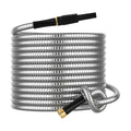 Non-Expandable Metal Garden Hose 30 Feet with Sprayer Nozzle, Flexible, No Kinking, Lightweight & Heavy Duty Water
