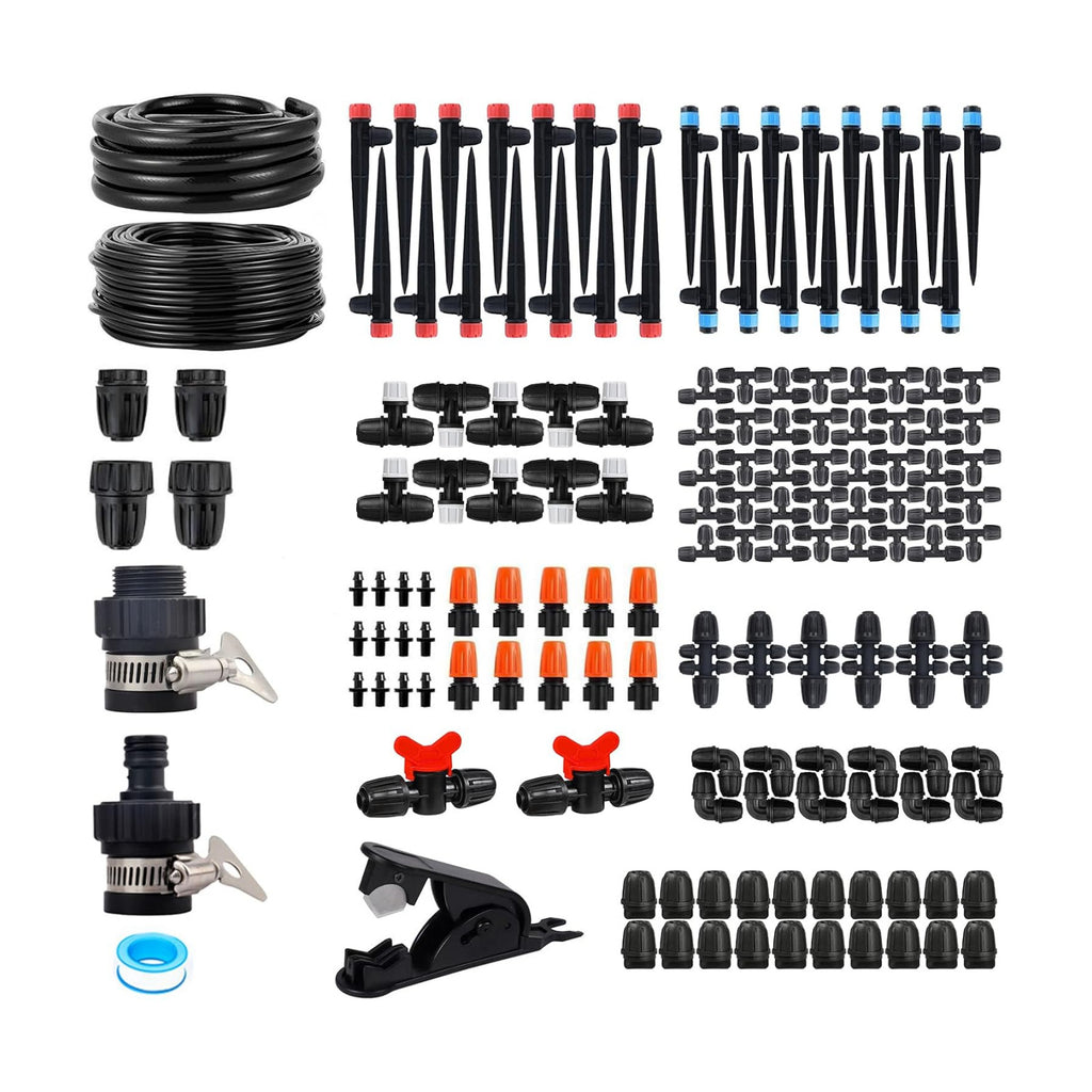 Upgraded Drip Irrigation System, 233FT Automatic Irrigation System, Watering Misting System for