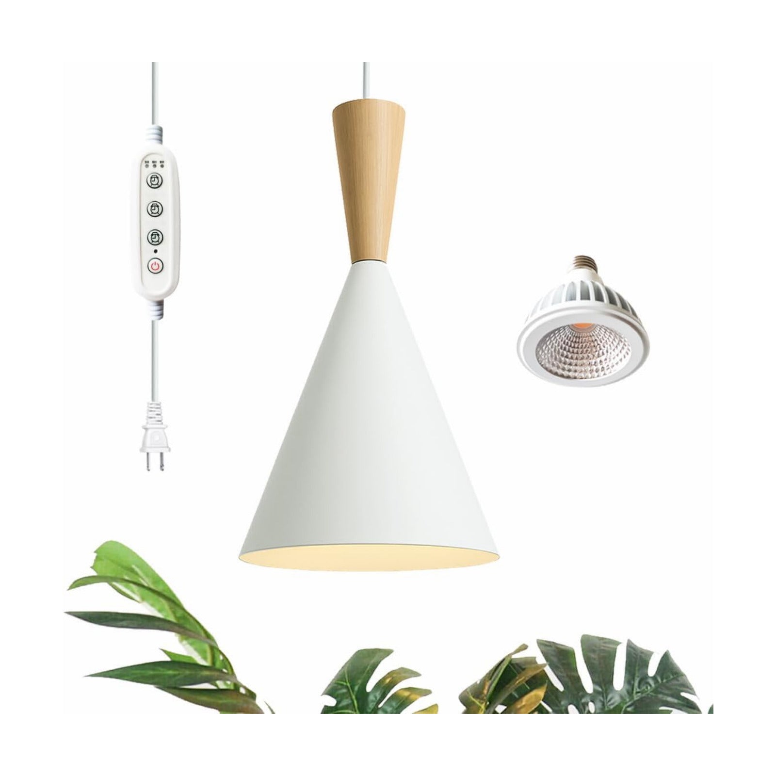 Hanging Grow Lights for Indoor Plants, Full Spectrum, with Timer and 15FT Power Cord, 20W Pendant Plant Lights for