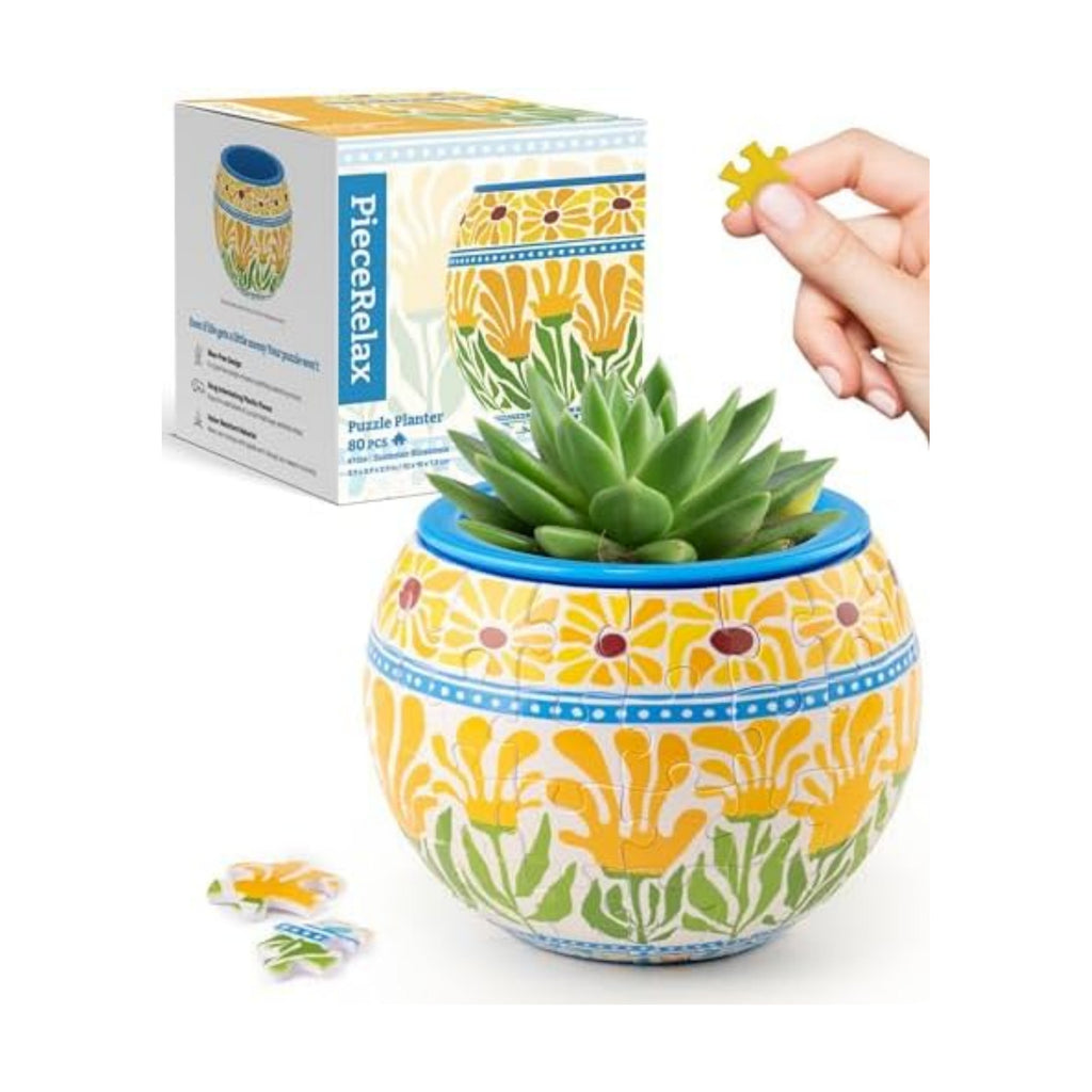 PieceRelax Unique 3D Puzzle Planter - 80 Plastic Pieces [K1126]