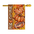Pumpkin Football Fall House Flag Large Double Sided Yard Decor 28X40In