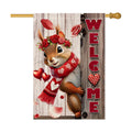 Valentine’s Day Garden Flag 28x40inch Double Sided The Squirrel Red Love Heart Rose Valentine’s Garden Flags For Home Outdoor Yard Patio Lawn Decor,Welcome Valentine Garden Outside Decorations Banner