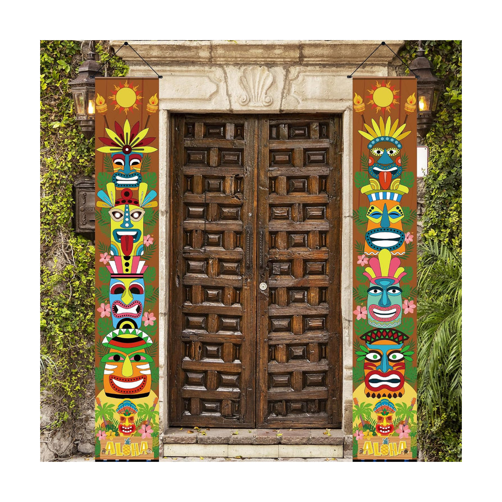 OHOME Luau Party Decorations - Hawaiian Porch Banner Backdrop Yard Signs Decor - Hawaiian Themed Party Decorations - Summer Beach Tropical Pool Tiki Themed Birthday Favors Accessories