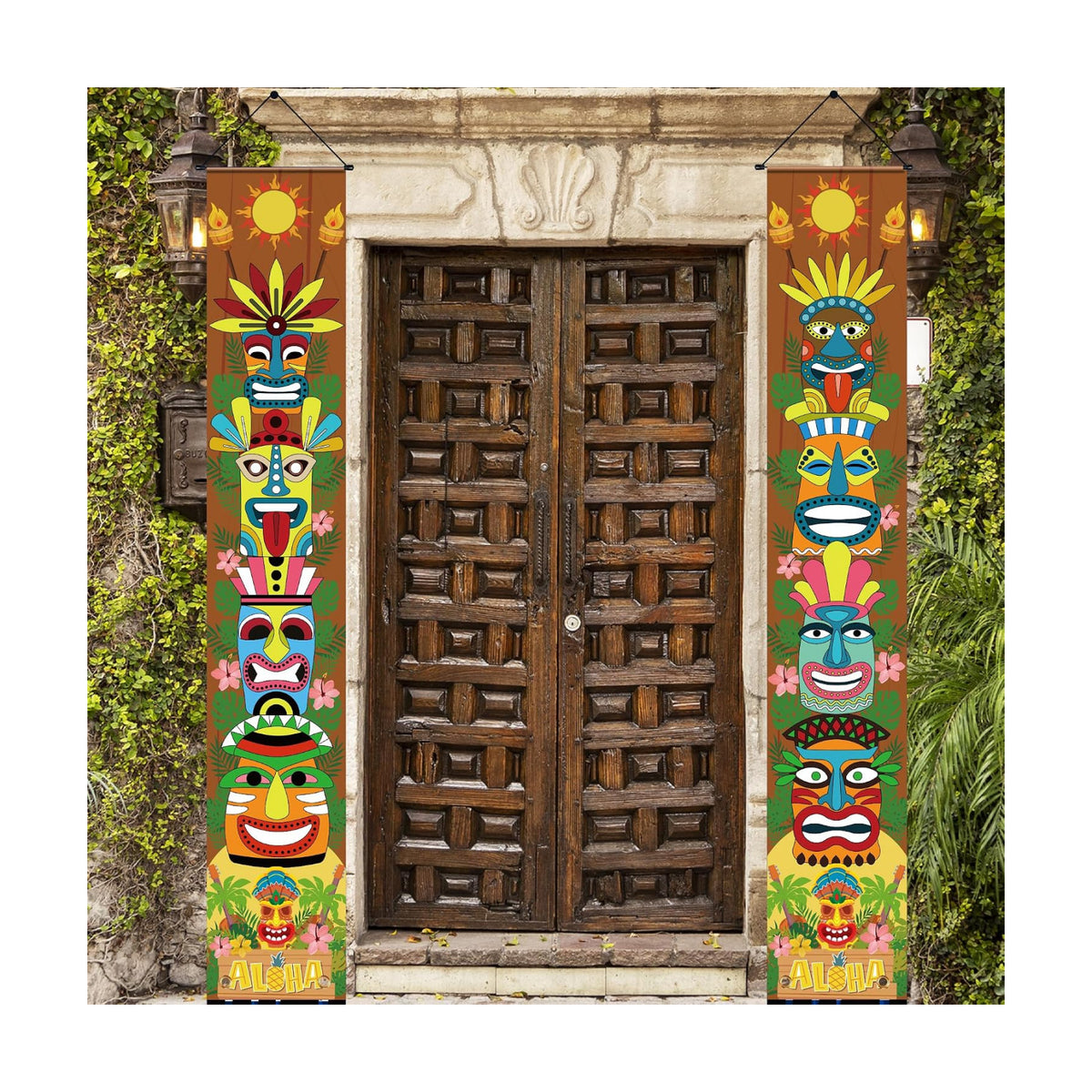 OHOME Luau Party Decorations - Hawaiian Porch Banner Backdrop Yard Signs Decor - Hawaiian Themed Party Decorations - Summer Beach Tropical Pool Tiki Themed Birthday Favors Accessories