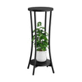 IBUYKE 30 Inch Tall Plant Stand Indoor, 2 Tier Wood Corner Plant Stand, Modern Round Plant Shelf Flower Stand for